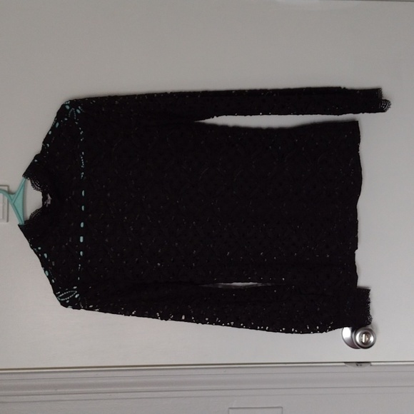 Free People Intimately Black Lace Gothic Victorian Bohemian Top size Small - Picture 2 of 13